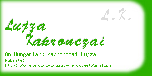 lujza kapronczai business card